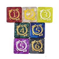 Ensemble de dés D6 nacrés premium de 16 mm, motif marbré, coins vifs, six faces, motif dragon, dés de jeu en acrylique avec numéros