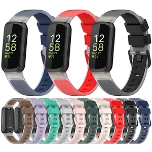 Correas Deportivas Clásicas de Silicona de Repuesto para Relojes, Correa de Reloj de Silicona de Dos Colores para Hombre y Mujer, Compatible con <span class=keywords><strong>Fitbit</strong></span> <span class=keywords><strong>Inspire</strong></span> <span class=keywords><strong>3</strong></span> - Product Image 1