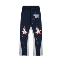 Pantalon de survêtement en pur coton de haute qualité pour homme, style décontracté, avec imprimé graffiti effet éclaboussures d'encre, patchwork et motifs classiques peints à la main, collection Gallerry Dept.