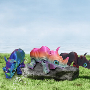 Figuras de Rinoceronte Impresas en 3D Transfronterizas, Decoraciones Articuladas de Animales Creativas, Adornos Artesanales, Regalos para Niños - Product Image 5