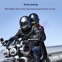 Intercom de moto Y6X pour 4 motards, portée 1000m, étanche IPX6, autonomie 22H, avec partage de musique pour les motards