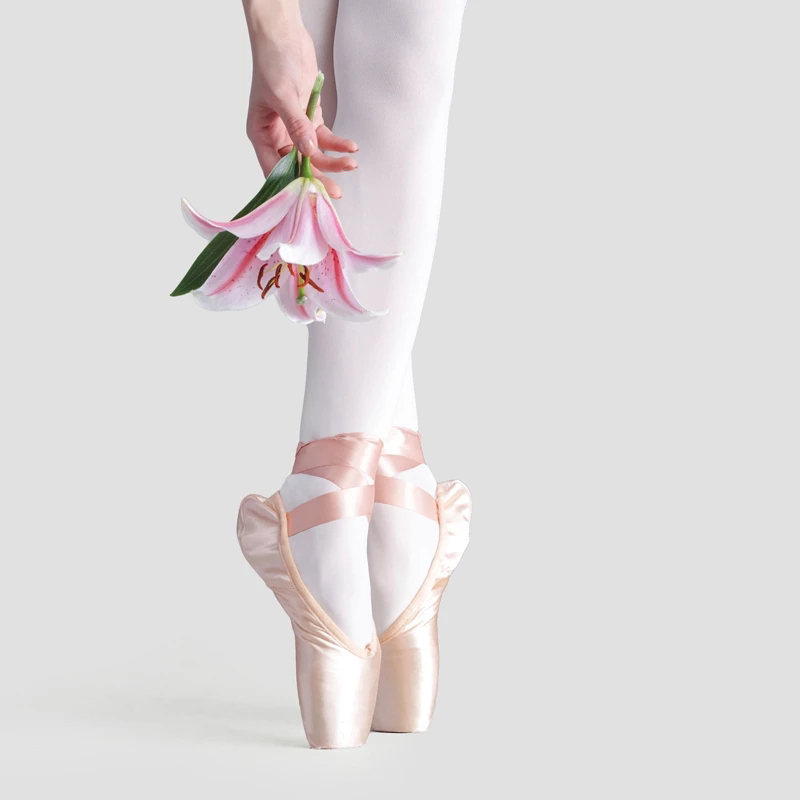 De satén zapatos de baile de Ballet Pointe zapatos para mujeres