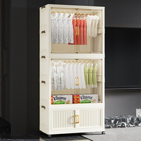 Boîte de rangement en plastique multifonctionnelle, organisateur de placard pliable, armoire de salon, armoire combinée, organisateurs de placard pliables