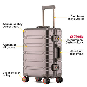 Valise à roulettes en aluminium avec serrure TSA, design personnalisé, nouveau modèle, 20/24/29 pouces, coque rigide en métal - Product Image 1