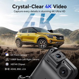 Adinkam 11 ''ips màn hình cảm ứng Car DVR 4k phía trước + phía sau + bên 1080P | ADAS WDR BSD wifi 4 máy ảnh 360 gương chiếu hậu máy ảnh - Product Image 2