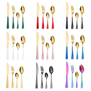 Juego de vajilla de acero inoxidable de 24 piezas, rectangular, apto para lavavajillas, para comidas familiares. - Product Image 2