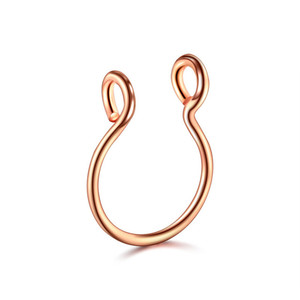 Stainless Steel None <strong>Piercing</strong> Body Jewelry <strong>Nose</strong> <strong>Studs</strong> U Shape <strong>Fake</strong> Hook <strong>Nose</strong> Ring for Men and Women Wholesale - Product Image 5