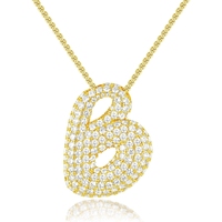 Collar de 26 letras con circonitas, cadena grande de oro de 18K, colgante inglés exagerado de 18K, collar de dijes de moda