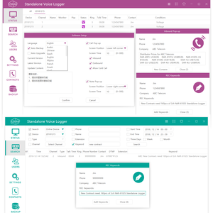 Enregistreur vocal d'appel téléphonique autonome personnalisé 4CH, enregistreur vocal numérique réseau abordable à 4 lignes avec SDK/API et carte SD - Product Image 5