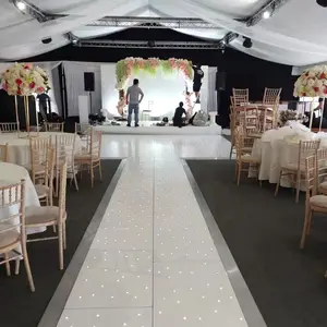 Trắng Acrylic LED Starlit Dance Floor LED không dây Sao chiếu sáng ánh sáng Disco Wedding Dance Floor
