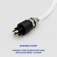 Connecteur d'alimentation étanche sous-marin HYSF SUBSEA BH4M standard à 4 broches mâle, 10A 7/16-20UNF pour ROV AUV PCB