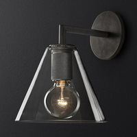 Applique murale LED nordique post-moderne verre minimaliste avec corps en fer pour un décor personnalisé dans le salon chambre chevet