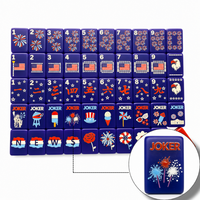 Jeu de Mahjong American National Elements, 160 tuiles géantes de 1,42 pouces, en acrylique double couche, prêt à l'emploi