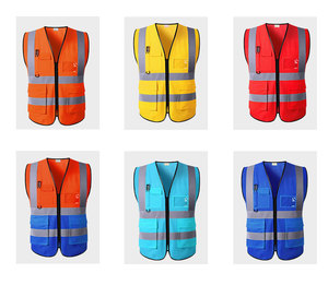 Venta al por mayor OEM logotipo personalizado ropa de trabajo de fábrica ropa de trabajo trabajadores sanitarios trabajo uso Chaleco de seguridad con cinta reflectante - Product Image 4