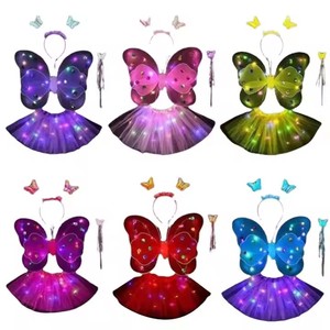 In Stock LED luce di Tulle farfalla con disegno da bambina Tutu gonna abito 4 pezzi di Halloween natale per bambini vestiti da <span class=keywords><strong>principessa</strong></span> - Product Image 2