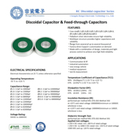 2400pF X7R 100V Discoidal Capacitor for High-voltage High-frequency Circuit.