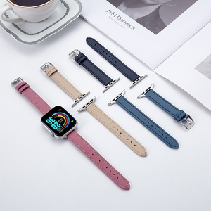 Bracelet fin en cuir véritable première couche avec boucle ardillon 14MM pour Apple Watch 4/5/6/7/8/SE - Product Image 4