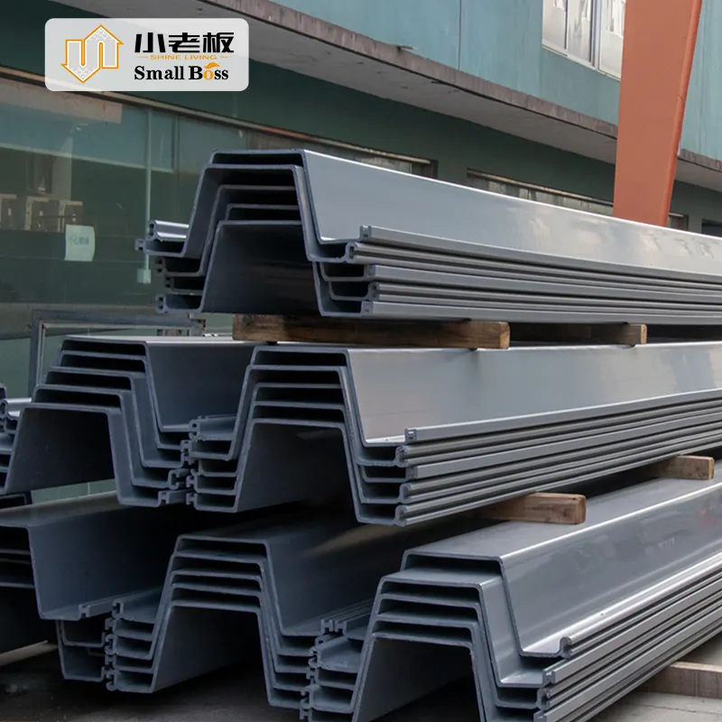 SU525 SU626 SU457 SU718 Vinyl Seawall PVC Sheet Piles Long-Lasting FRP plastic sheet pile z sheet piling