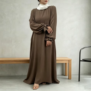 Robe Abaya Arabe Personnalisée de Haute Qualité pour Femmes, 5 Couleurs, en Crêpe Jazz, Longue, Modeste, Respirante, en Polyester - Product Image 1