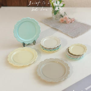 Mini assiette de table miniature, modèle de jouet, accessoires pour <span class=keywords><strong>maison</strong></span> de poupée Ob11, plateau sculpté vintage, mini ornement décoratif D605 - Product Image 3
