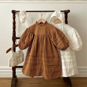 Versione Coreana dell'Abbigliamento Primaverile e Autunnale per Genitori e Figli, Vestito alla Moda per Ragazze con Colletto in Pizzo e Maniche a Palloncino, Coordinato Madre-Figlia - Product Image 5