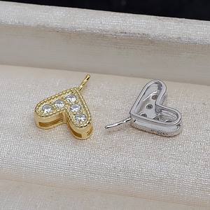 Colgante de Plata S925, Accesorio Hecho a Mano, Colgante de Aguja Recta en Forma de Corazón, Base Vacía para Perla de 9-14 mm, 4186, Aleación, Piedra Preciosa - Product Image 4