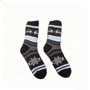 Calcetines de Invierno para Hombre Antideslizantes y Antipilling, Calcetines de Salón con Forro de Sherpa, Estilo Nórdico Retro - Product Image 1