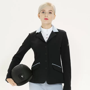 Chaqueta de Equitación para <span class=keywords><strong>Mujer</strong></span> de Alta Calidad, Elástica, Antibacteriana, Anti-UV, Transpirable, de Secado Rápido y Absorción de Humedad, Estilo Urbano Ecuestre - Product Image 3