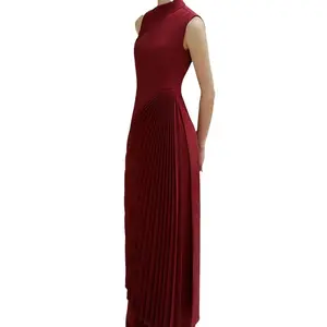 Bettergirl 2024 Frühjahr neue Damenmode elegantes Kleid weinrot unregelmäßiges Abendkleid