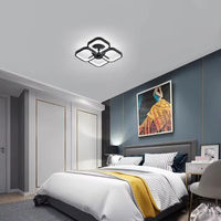 Lampu Plafon LED Sederhana Mewah dari Besi PS untuk Dekorasi Kamar Tidur, Ruang Ganti, Panel Hitam Modern Nordik, Lampu Plafon Persegi Logam