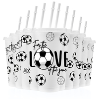 Gobelet de fête en gros personnalisé avec logo, 24 oz, transparent, réutilisable, sans BPA, en PP, avec couvercles et pailles, anti-fuite