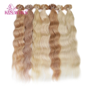 KSWIGS Cheveux humains vierges de 12 à 28 pouces | Extensions de cheveux ondulés à pointe en U, texture naturelle, installation facile - Product Image 1