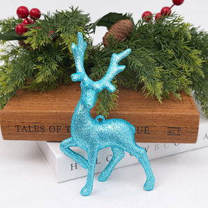 Ornements de Noël transfrontaliers : Poudre scintillante, Petits pendentifs, Décorations festives en forme d'élans pour vitrine de saison des fêtes - Product Image 4