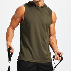 Custom Cotton Sleeveless Gym <b>Hoodie</b> For Men O Neck Fitness <b>Workout</b> Training Bodybuilding <b>Hoodie</b> With Logo Printing - Product Image 3