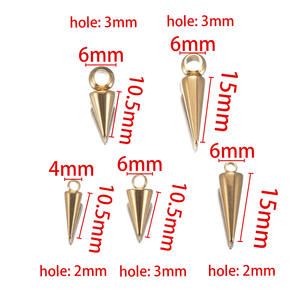 स्टेनलेस स्टील शंकु पेंडर स्पाइक रिवेट बेड्स पंक चार्म्स ड्रॉप इयररिंग्स सजावट पेंडेंट गहने बनाने की आपूर्ति - Product Image 2