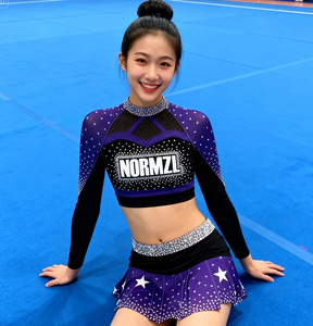 Uniformes <span class=keywords><strong>de</strong></span> cheerleading sur mesure, col halter, noir, pour adultes, <span class=keywords><strong>tenue</strong></span> <span class=keywords><strong>de</strong></span> cheerleader personnalisée pour femmes et filles - Product Image 4