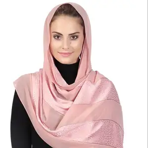 2020新しい女性ツーピースシフォンダイヤモンドスカーフスプライシングショールイスラム教徒の祈りのスカーフ