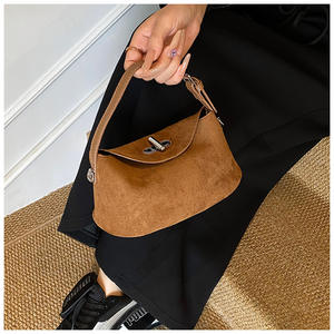 Sac bandoulière et à l'épaule pour femme, nouveau, design de niche, petit format, vintage, portable, en PU, style dumpling, finition givrée, luxe léger et contrasté - Product Image 5