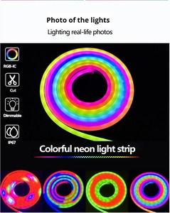 ชุดไฟ LED ซิลิโคนนีออน RGB 5V แบบยืดหยุ่น ควบคุมผ่านแอป Bluetooth ปรับสีได้ตามต้องการ กันน้ำระดับ IP67 เหมาะสำหรับตกแต่งไฟบรรยากาศสำหรับเล่นเกม - Product Image 3
