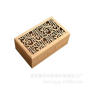 Boîte rectangulaire en bois de bambou avec couvercle gravé et ajouré, pour rangement d'encens, bijoux ou cadeaux, fabriquée au Shandong - Product Image 5