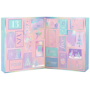 <span class=keywords><strong>Calendario</strong></span> de <span class=keywords><strong>Adviento</strong></span> cosmético de lujo personalizado caja de regalo diseño de cristal lámina UV en relieve laminado mate para crema de ojos para <span class=keywords><strong>niñas</strong></span> Navidad - Product Image 4