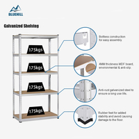 Étagères de stockage d'entrepôt durables, étagères métalliques, étagères de rangement en acier galvanisé pour la maison, étagères de magasin