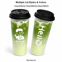 Gobelets en PP personnalisés avec logo imprimé et couvercles pour smoothies et yaourts, vente en gros, jetables, qualité alimentaire, sans BPA