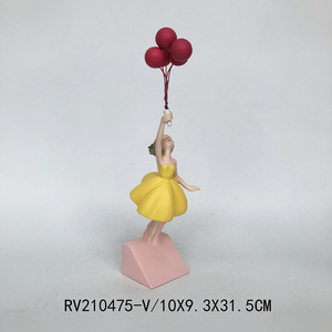Statua di Ragazza con Palloncini Volanti, Scultura Moderna in Resina Dipinta a Mano, Forniture Artistiche per Decorazioni Domestiche, Statuette Artigianali, Ornamenti - Product Image 5
