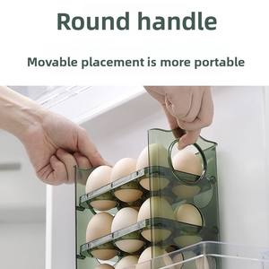 Reversible Fresh-Keeper Egg <b>Storage</b> <b>Box</b> <b>Food</b> Grade <b>Plastic</b> Kitchen Organizer for Refrigerator Side Door Artifact <b>Storage</b> Rack - Product Image 6