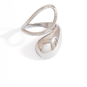 Geometric Stainless Steel <b>Ring</b> Silver Open Design Unisex Fashion Jewelry Gift Yiwu Made JZ21537S - Product Image 5