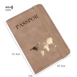 Étui de protection en cuir PU avec logo gaufré, blocage RFID pour cartes bancaires/Visa, cartes d'identité et passeports - Product Image 3