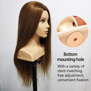 <span class=keywords><strong>Testa</strong></span> Manichino da 26 Pollici con Spalle; 100% Capelli Veri per Esercitazioni di Intreccio e Acconciature per Parrucchieri - Product Image 4