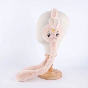 Orejeras de conejo TikTok con orejas con airbag, gorro y bufanda de felpa rosa para niños de 8 a 13 años - Product Image 5