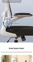 Chaise de bureau ergonomique à dossier haut, design moderne, en tissu maillé plastique, rafraîchissante, hauteur réglable, pivotante, pour bureau à domicile et chambre
